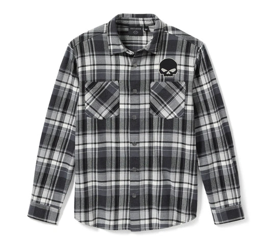 Willie G™  Skull Plaid Long Sleeve Tee