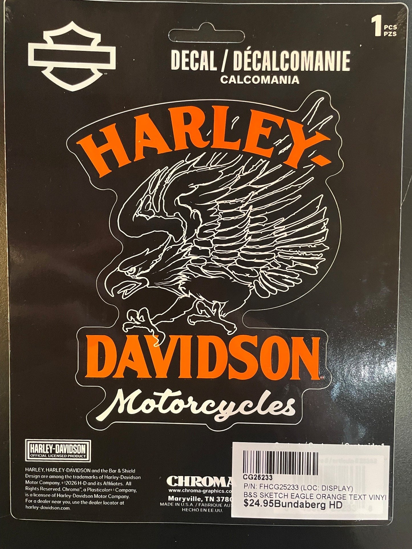 Harley-Davidson® B&S Sketch Eagle Orange Text