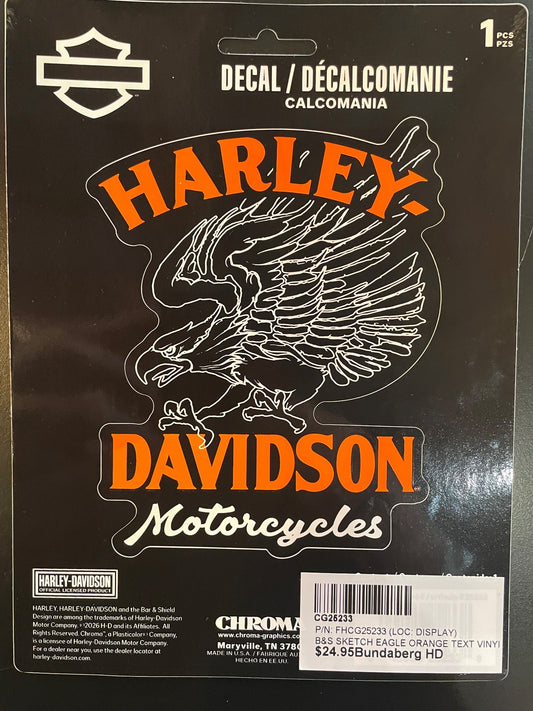 Harley-Davidson® B&S Sketch Eagle Orange Text