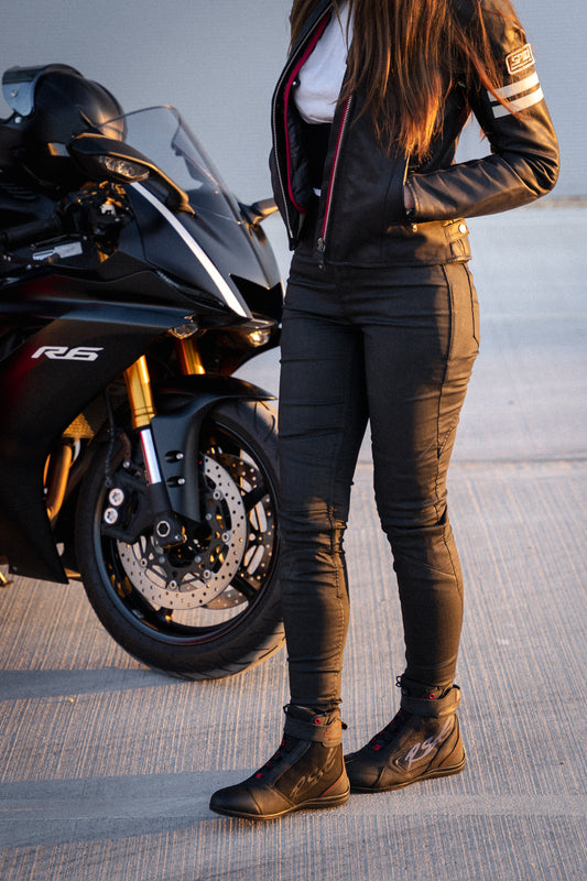 Bull-It Ladies Fury X Wet / Leather Look Black Riding Jeggings