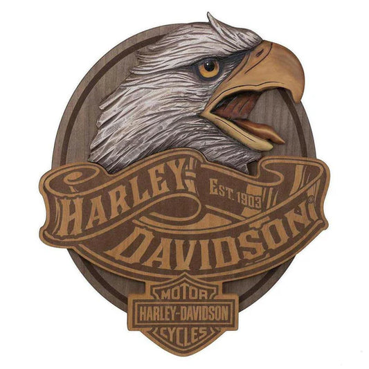 Large Harley-Davidson® Hand Carved Eagle Pub Sign
