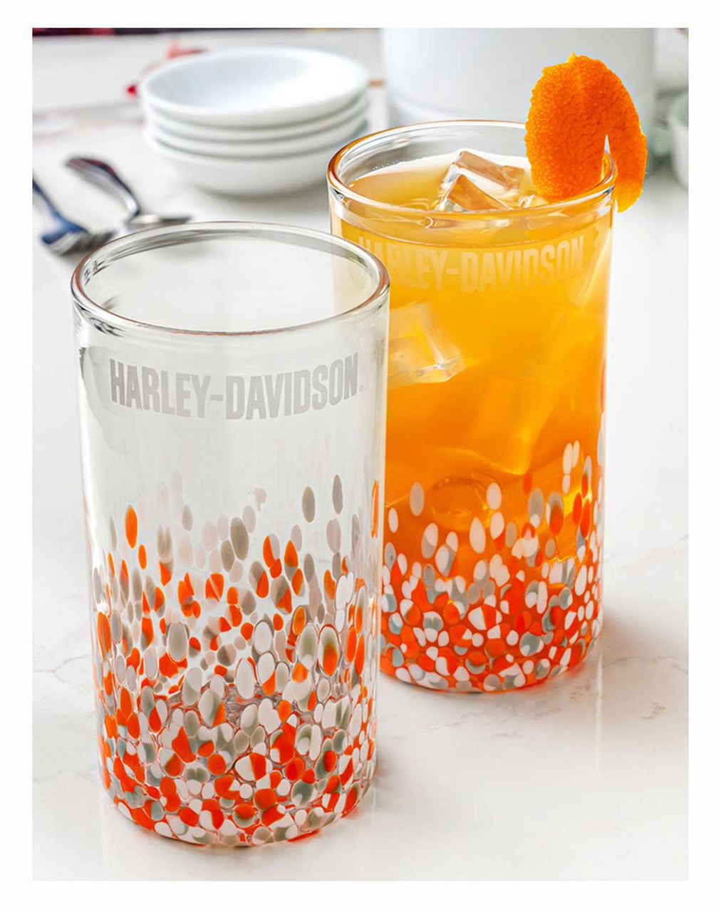 Harley-Davidson® Confetti Highball Set