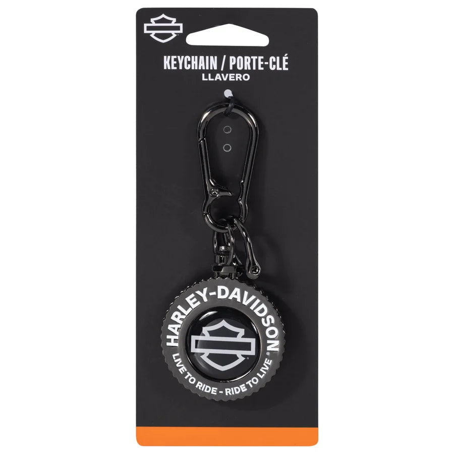Harley-Davidson® Live to Ride Scripted Large Belt Clip Key Chain