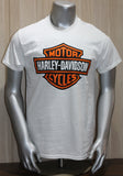 Men's Original Orange Bar & Shield Short Sleeve Shirt White