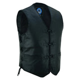 Johnny Reb Men's Capricorn Leather Vest - Triple Black