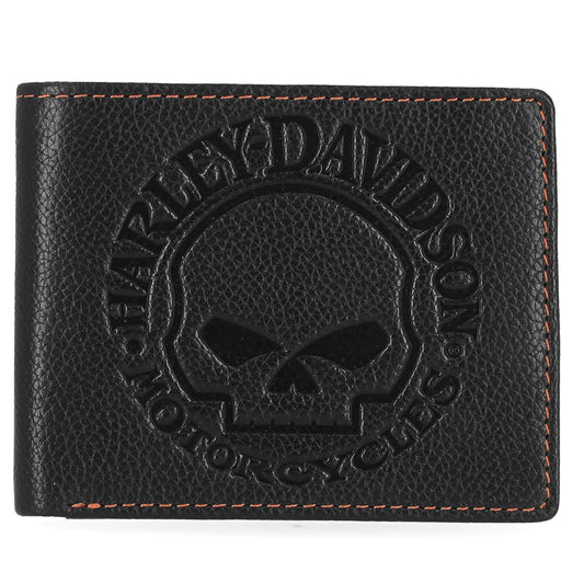 Harley-Davidson® Men's Willie G™ Skull Passcase Bill Fold Wallet