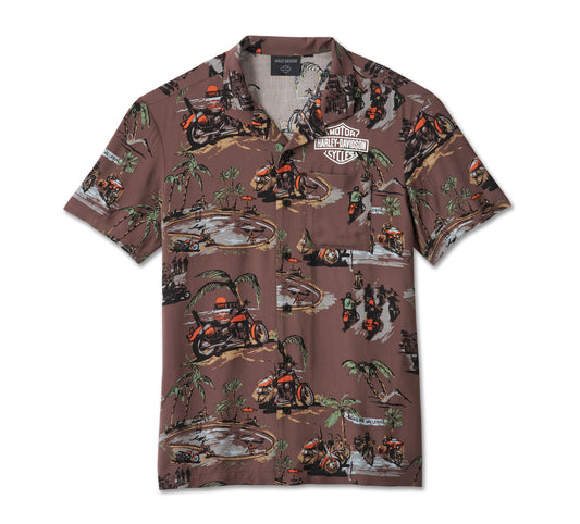 Harley-Davidson® Men's Daytona Aloha Shirt - Brown