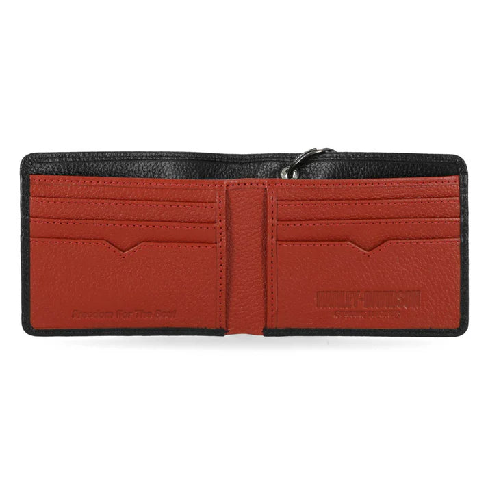 Harley-Davidson®  B&S Core Pebble Bifold Wallet with Chain