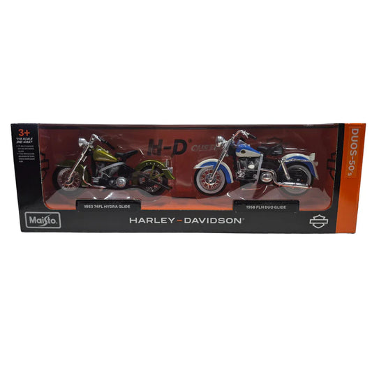 Harley-Davidson® 1:18 1958 FLH DUO GLIDE Motorcycle 2pck