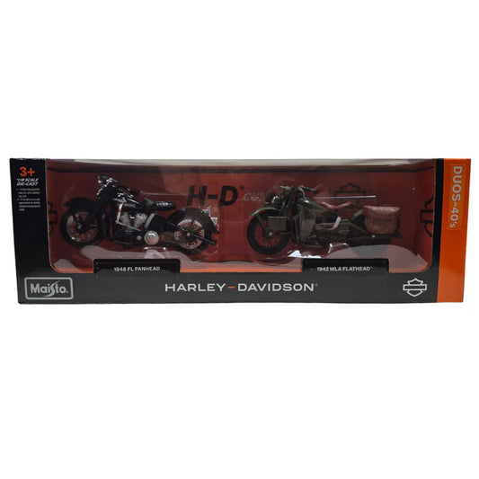 Harley-Davidson® 1:18 1942 WLA FLATHEAD Motorcycle Duo 2pck