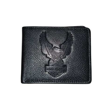 Harley-Davidson® Pebble Classic Eagle Bifold Wallet Black