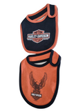 Harley-Davidson® Baby Boys' 2 Pack Knit Bibs - Dusty Orange & Black