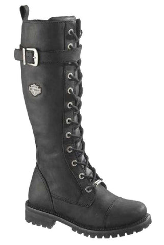 Harley-Davidson® Women's Savannah Black Leather 14-Inch Motorcycle Boots