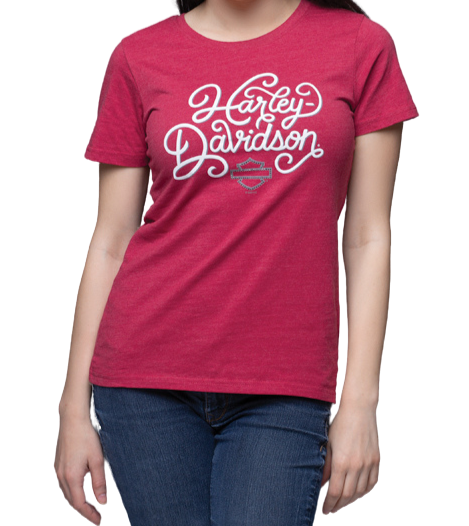 Harley-Davidson® Women's Leave Short Sleeve Tee - Dark Red