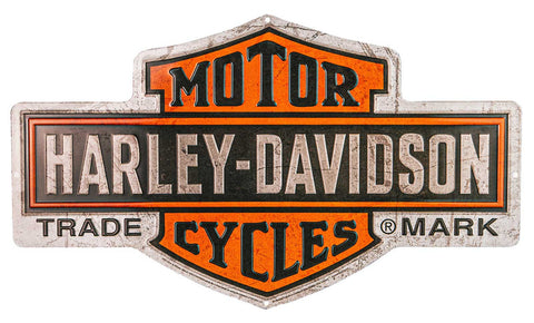 Harley-Davidson® Embossed Tin Sign, Nostalgic Bar & Shield Logo