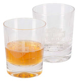 Harley-Davidson® Crystal Double Old Fashion Set, Frosted Logos, Set of Two 12 oz