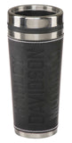 Harley-Davidson® Travel Mug, Leather Wrapped Double-Wall Stainless Steel - 16 oz.