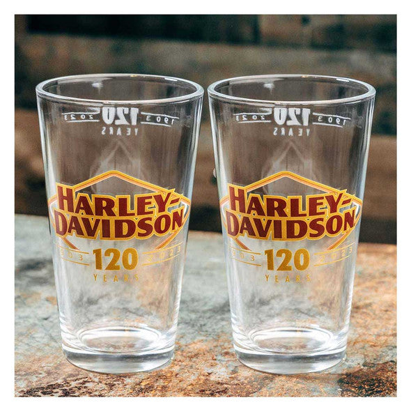 Harley-Davidson® 120th Anniversary Logo Pint Glass Set, Limited Edition
