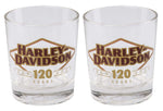 Harley-Davidson® 120th Anniversary Double Old Fashion Glass Set, Limited Edition