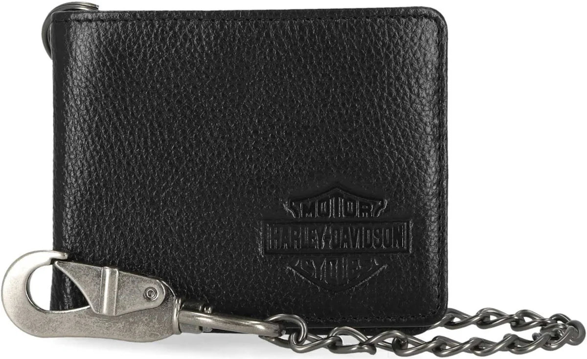 Harley-Davidson®  B&S Core Pebble Bifold Wallet with Chain