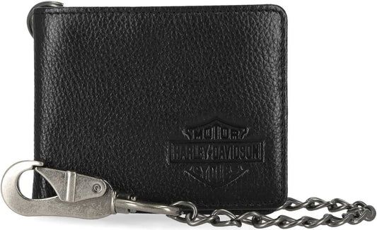 Harley-Davidson®  B&S Core Pebble Bifold Wallet with Chain