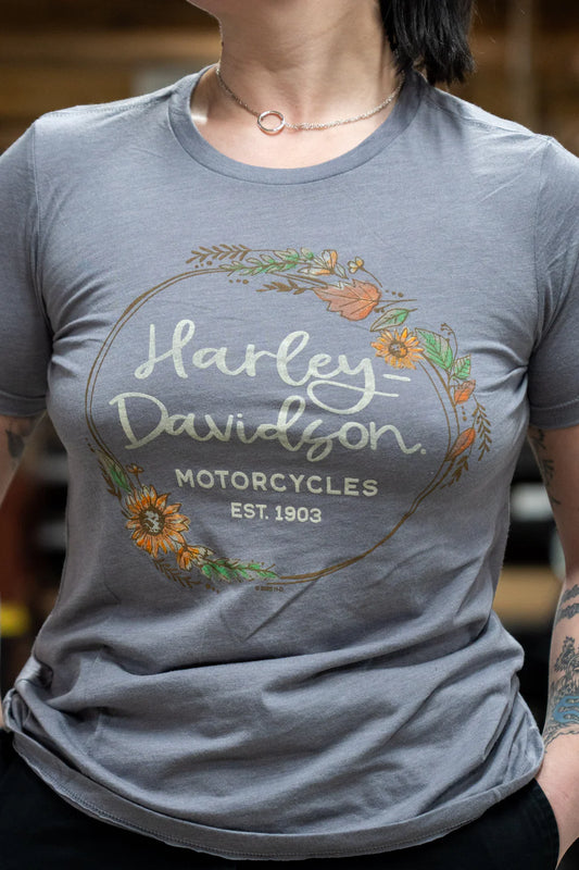 Harley-Davidson® Flora -Storm Tri blend Women's Tee