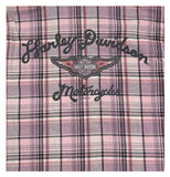 Harley-Davidson® Girls Brushed Long Sleeve Button Plaid Shirt - Pink