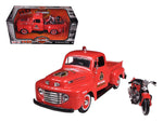 1948 Ford F-1 Fire Truck with 1936 EL Knucklehead 1:24