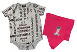 Harley-Davidson® Baby Girls' Hot Pink Printed H-D Creeper & Doo Rag Set - Gray