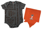 Harley-Davidson® Baby Boys' Orange Printed H-D Creeper & Doo Rag Set - Dark Gray