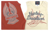 Harley-Davidson® Baby Girls' 2-Pack Newborn Rib Bodysuit Creeper Set-Orange/Cream