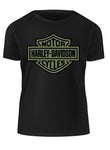 Men's Green Bar & Shield Black Short Sleeve Shirt