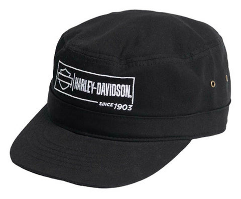 Harley-Davidson® Label Lockup Adjustable Closure Twill Painter's Hat- Black