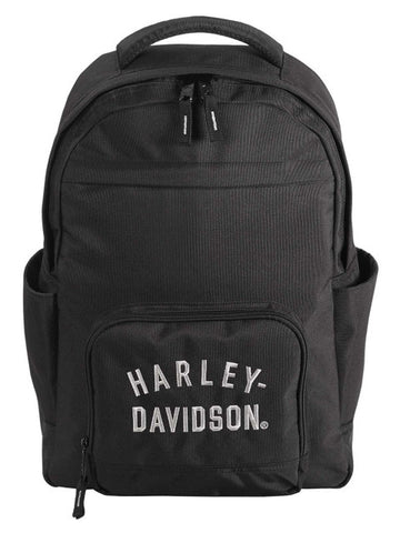 Harley-Davidson® Rugged Twill Water-Resistant Polyester Backpack - Black
