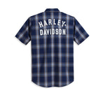 Harley-Davidson® Men's Staple Button Up Shirt - Blue Plaid
