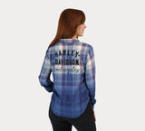Harley-Davidson® Women's Chrome Warrior Plaid Dip Dye Shirt