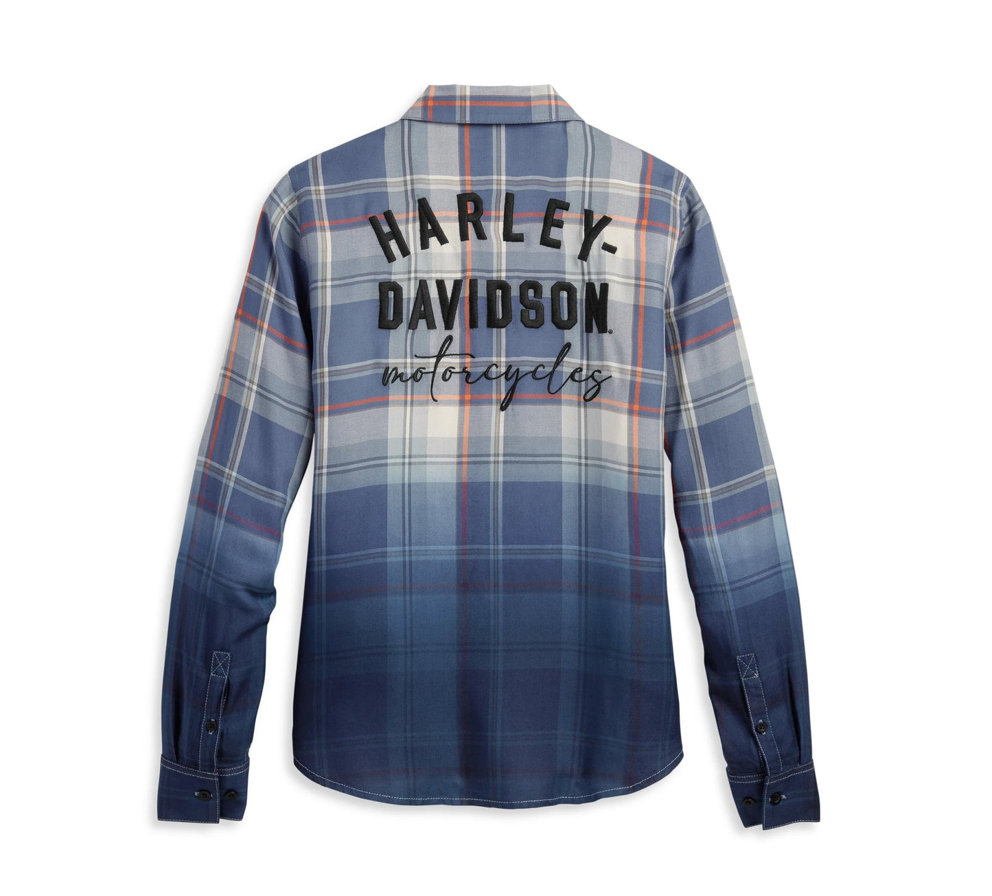 Harley-Davidson® Women's Chrome Warrior Plaid Dip Dye Shirt