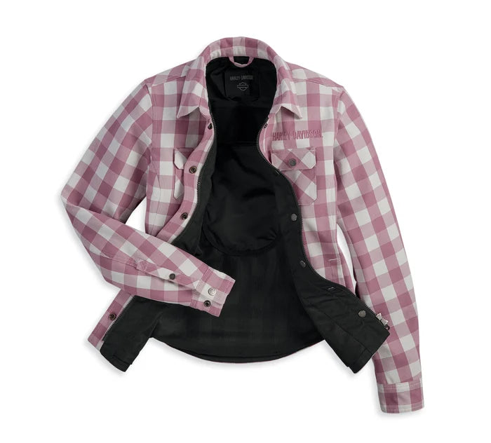 Harley-Davidson® Women's Operative Riding Shirt Jacket - Cream/Pink
