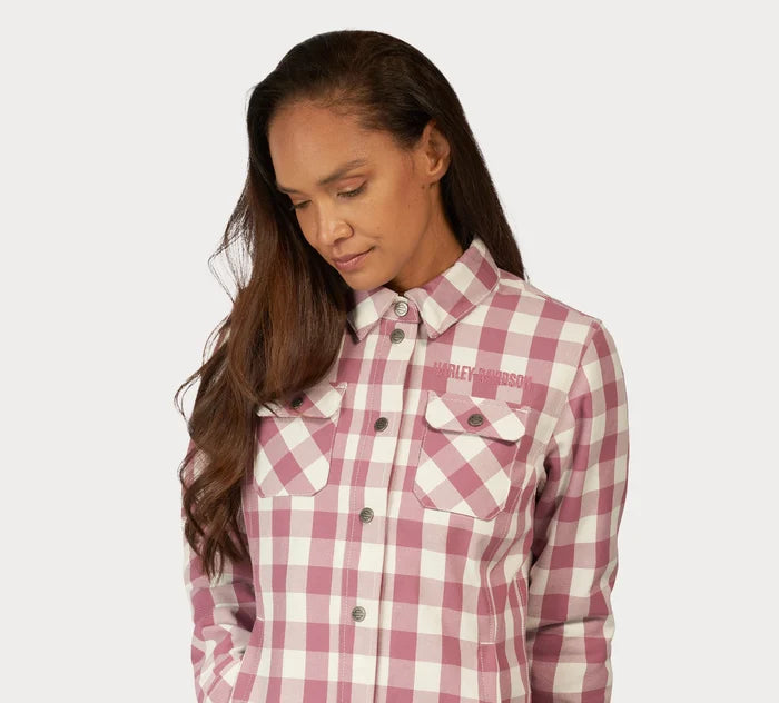 Harley-Davidson® Women's Operative Riding Shirt Jacket - Cream/Pink