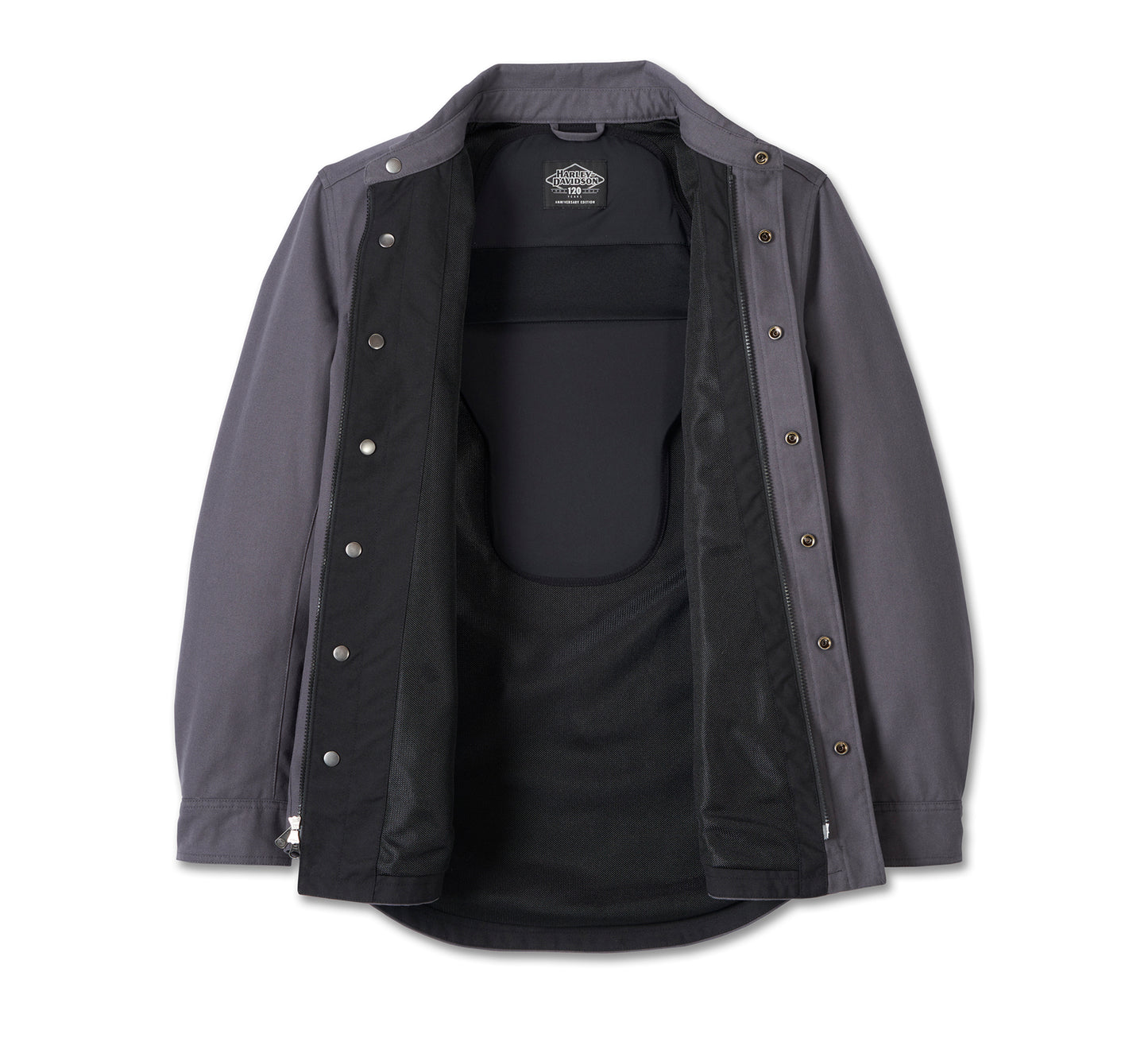 Harley-Davidson® Men's 120th Anniversary Operative Riding Shirt Jacket - Blackened Pearl
