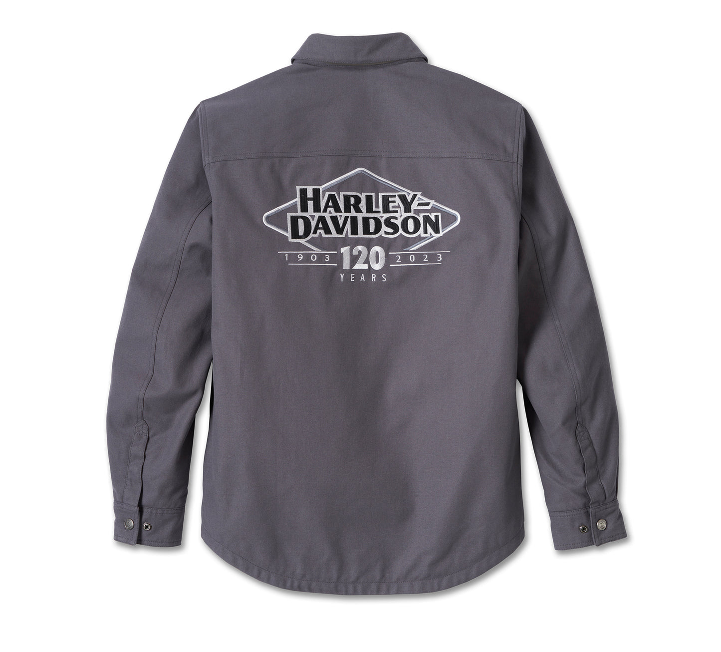 Harley-Davidson® Men's 120th Anniversary Operative Riding Shirt Jacket - Blackened Pearl