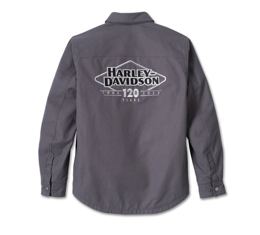 Harley-Davidson® Men's 120th Anniversary Operative Riding Shirt Jacket - Blackened Pearl