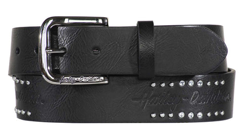 Harley-Davidson® Women's Rockers Rhinestone Genuine Leather Belt