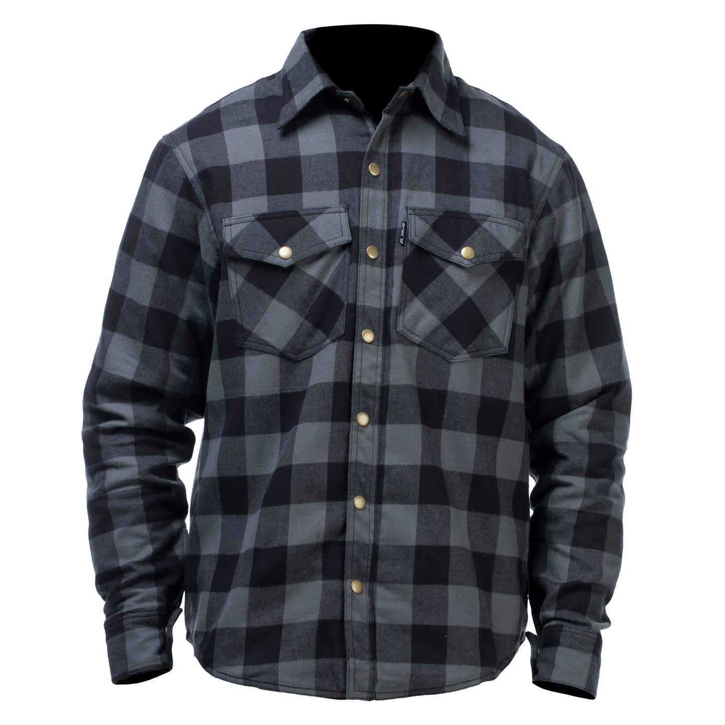 Rjays Regiment Kevlar Lined Riding Shirt Flannel Grey/ Black