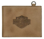 Harley-Davidson® Men's Traditional B&S Bi-Fold Genuine Leather Wallet - Natural
