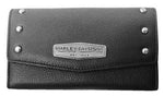 Harley-Davidson® Womens Ombre Effect 7 in. Leather Clutch Wallet - Gray & Black